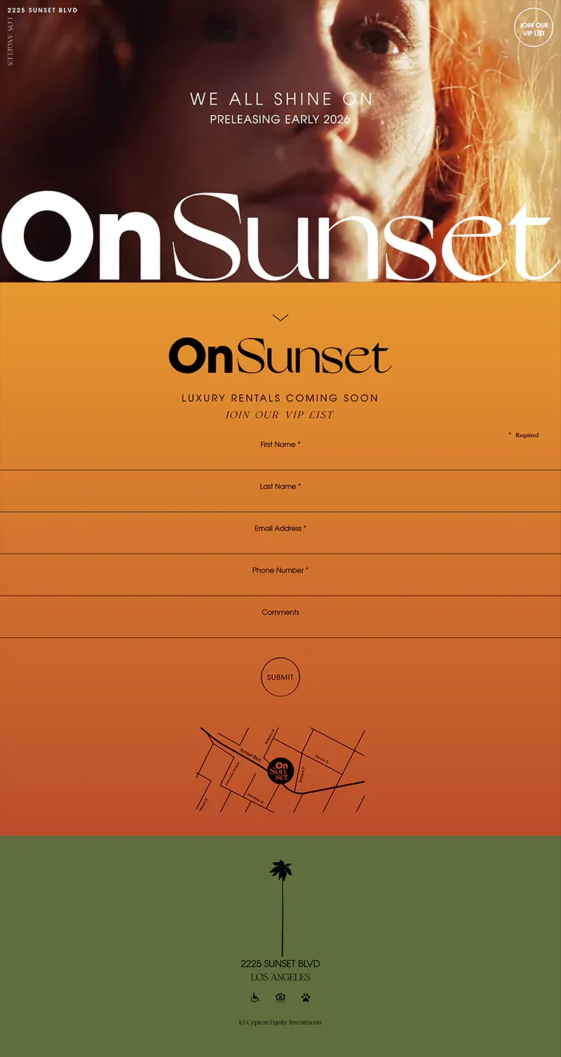 Onsunset Landing Page